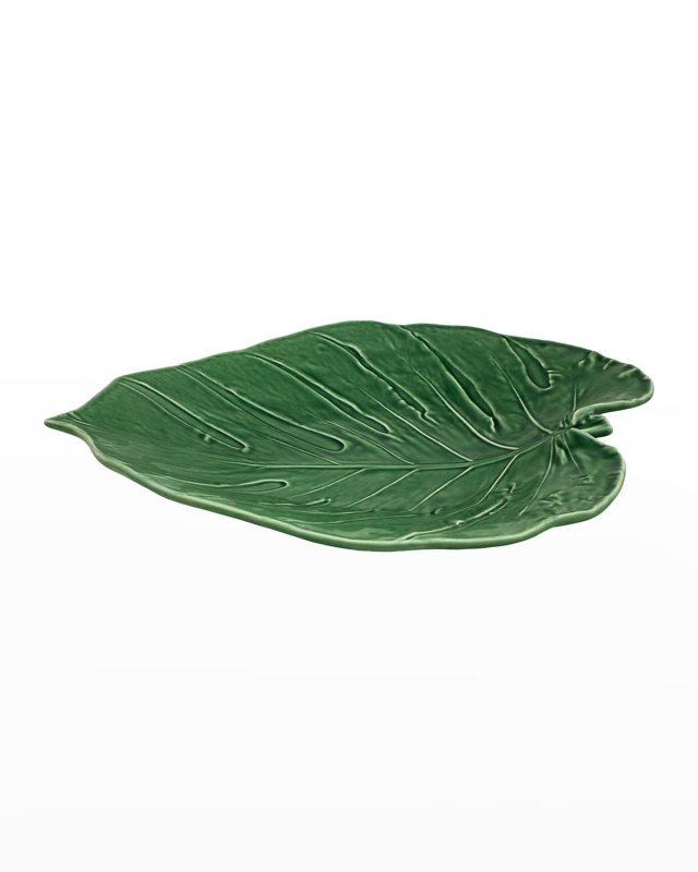 Banana Leaf Swiss Cheese Platter, Green